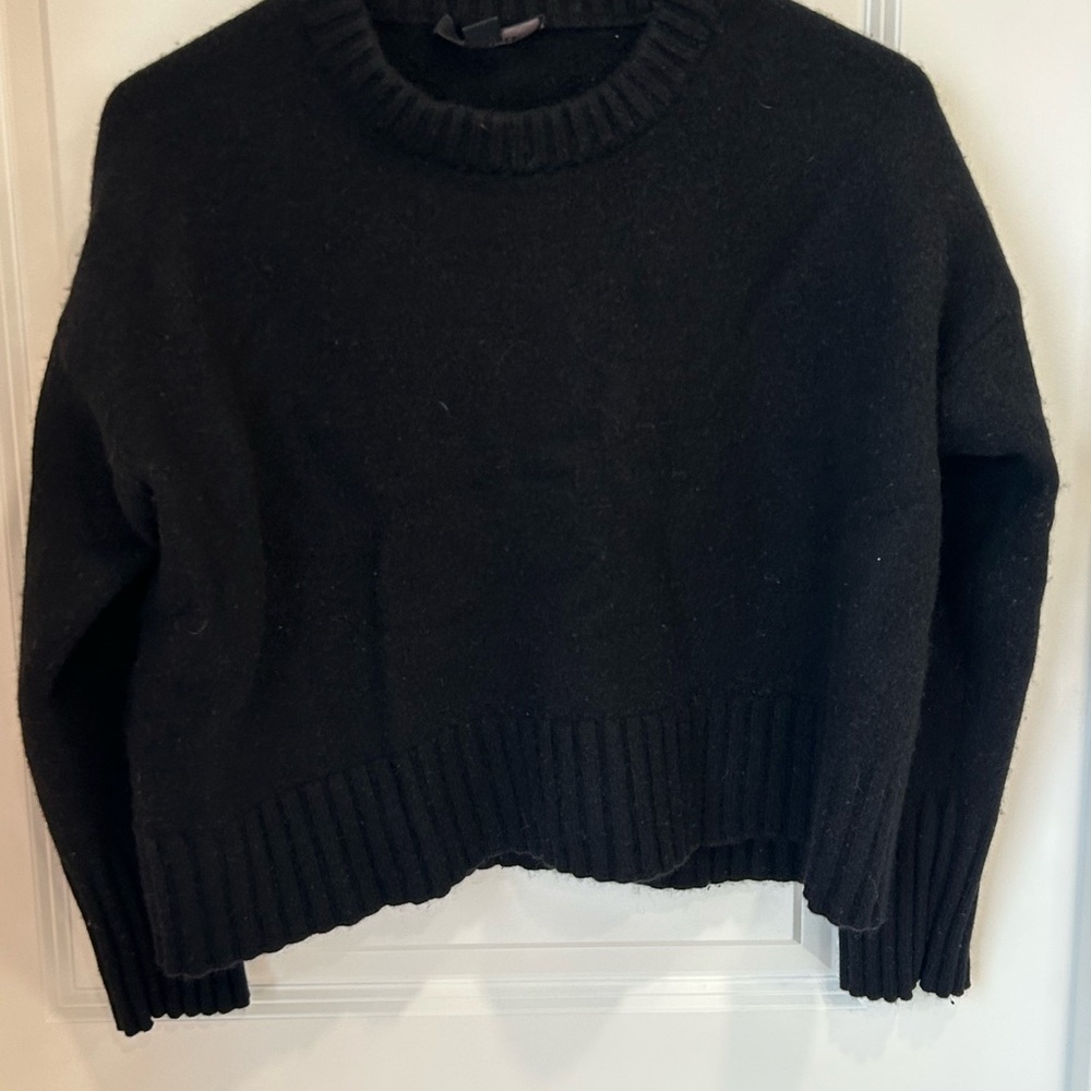 All Saints Arun Black Crew Neck Sweater Classic Knit